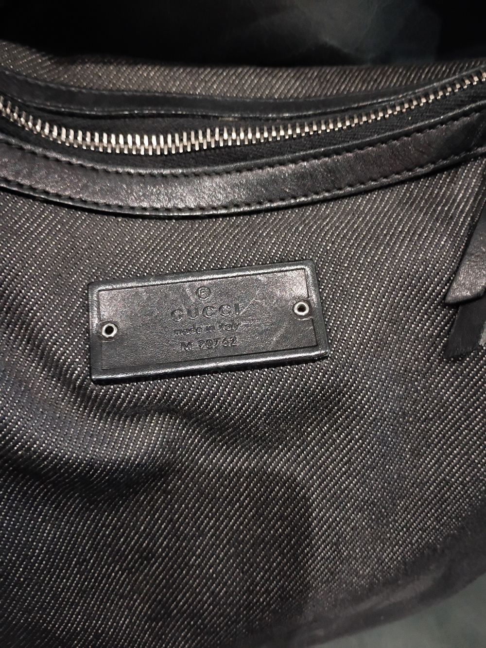 Gucci Black Canvas Hobo Shoulder Bag with Silver Hardware - Picture 3 of 13